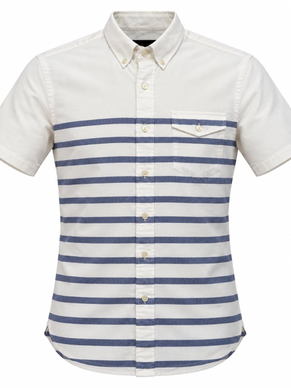 Polo Ralph Lauren Men’s Medium Slim Fit White & Blue Striped Cotton Shirt